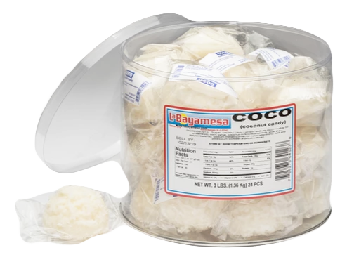 LaBayamesa –Coco Blanco- 2 OZ individually wrapped pcs -Premium Coconut & Milk Candy Snack