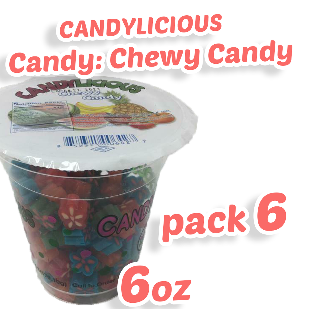 Cup Candy Licious | CHEWY CANDY | The Everyday Flavor Chewy Candy | Mix fruit |HALAL | Sweets & Delicious|6oz. - SANI-LLC