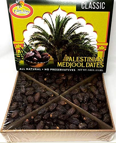 Palm Date Gardens ™️🏅 | PALESTINE Medjool Dates✔️| 2020 Crop Harvest, New Fresh Dates| 100% All Natural , No Additives , No Preservatives | 5Kg 11 lb Pack (Green) Box ✔️ - SANI-LLC