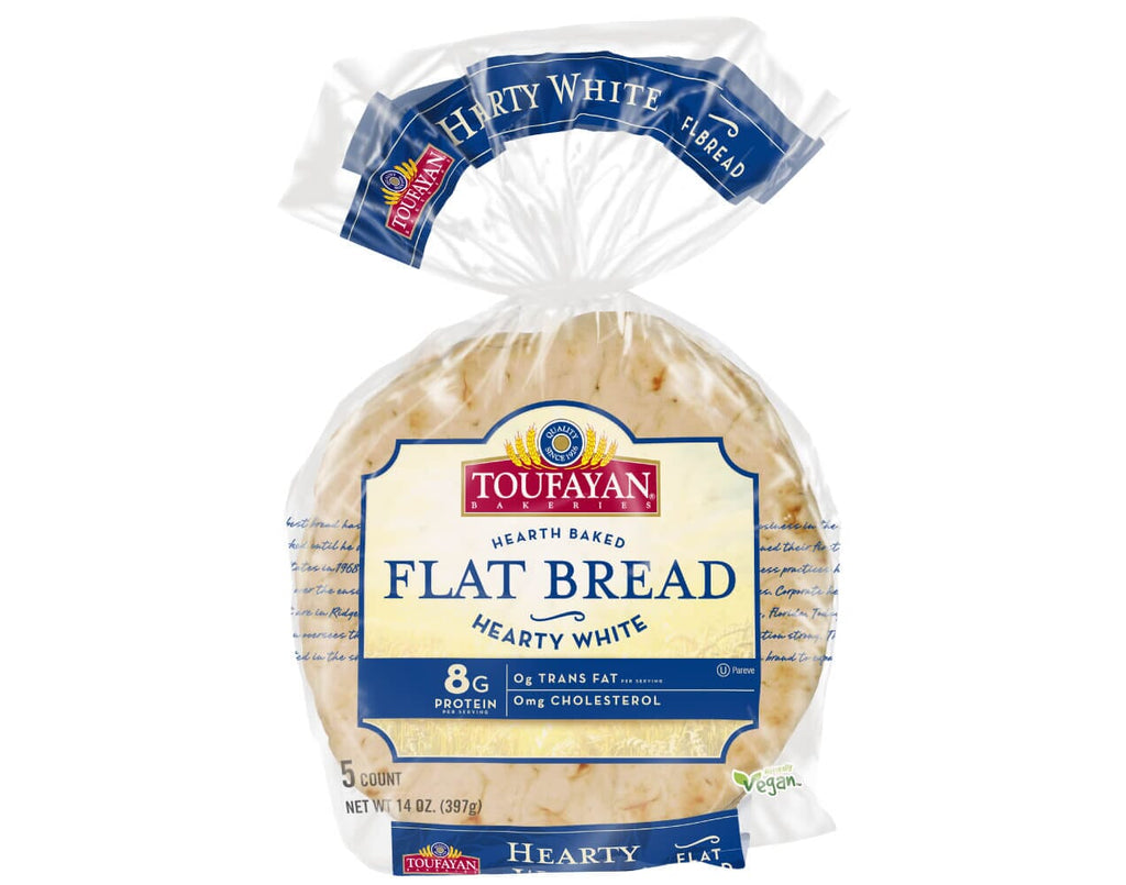 TOUFAYAN Flat Bread – Hearty White 5 COUNT | NET WT. 14 OZ. (397g)