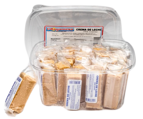 LaBayamesa –CREMA DE LECHE- 1.5 OZ individually wrapped pcs -Caramelizing Milk & Milk Candy Snack