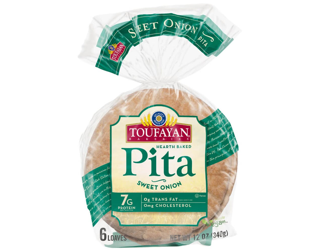 Toufayan Pita – Sweet Onion 6 COUNT | NET WT. 12 OZ. (340g)