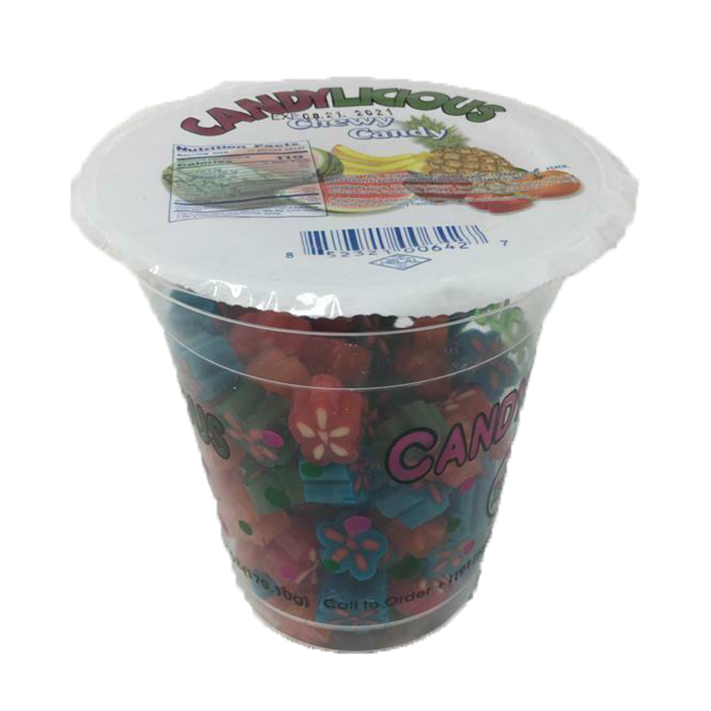 Cup Candy Licious | CHEWY CANDY | The Everyday Flavor Chewy Candy | Mix fruit |HALAL | Sweets & Delicious|6oz. - SANI-LLC