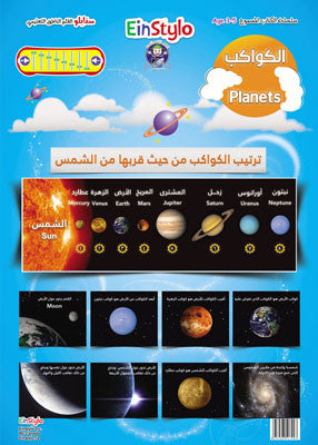 EinStylo The Planets in Both English and Arabic Poster 