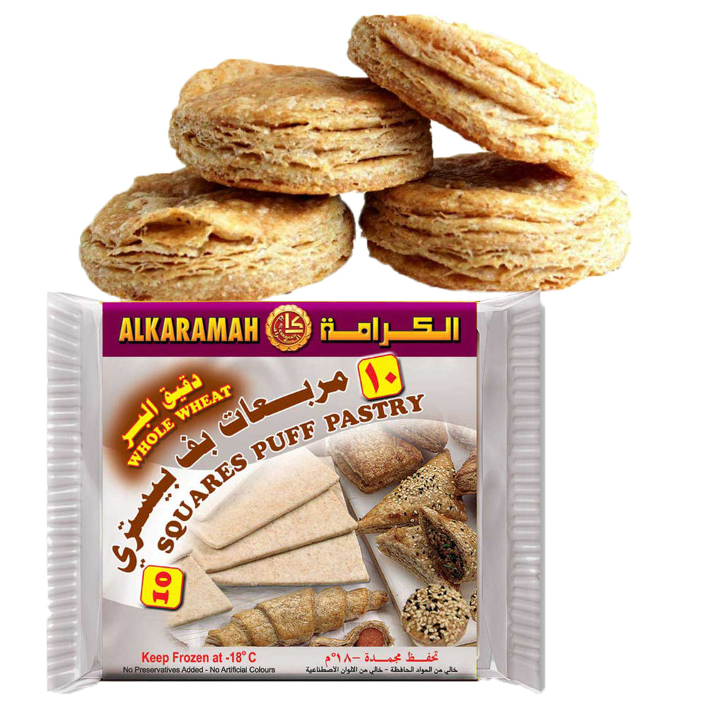 ALKARAMH 10 PUFF PASTRY SQUARE WHOLE WHEAT (400g) LOCAL PICKUP Springfield Virginia Only - UPC 732542000254 - SANI-LLC