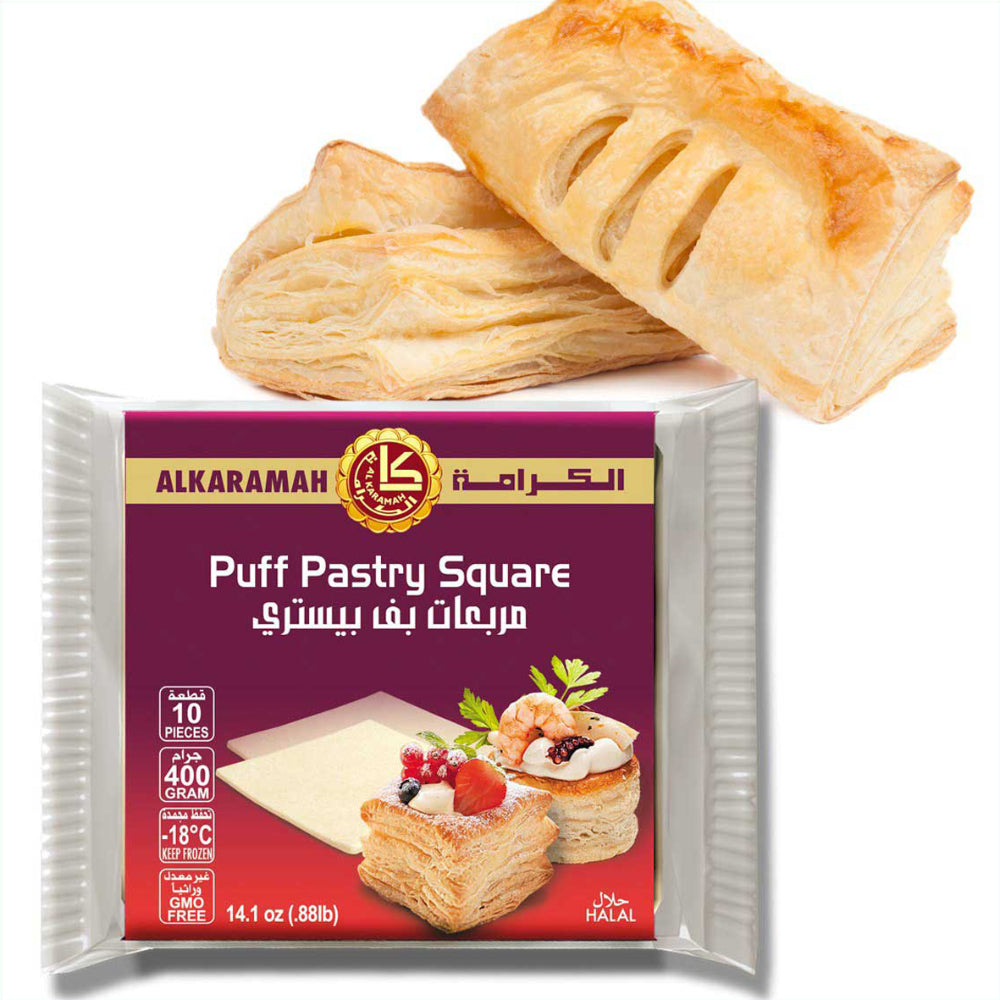 10 PUFF PASTRY SQUARE AlKaramah 400g - upc 732542000087 - SANI-LLC