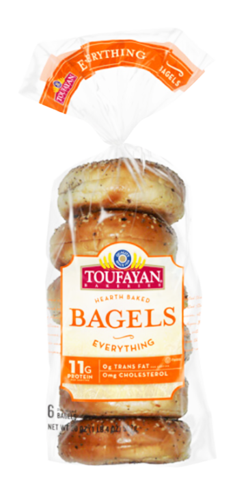 TOUFAYAN Hearth Baked Bagels: 12x20ozx6Bagels - SANI-LLC